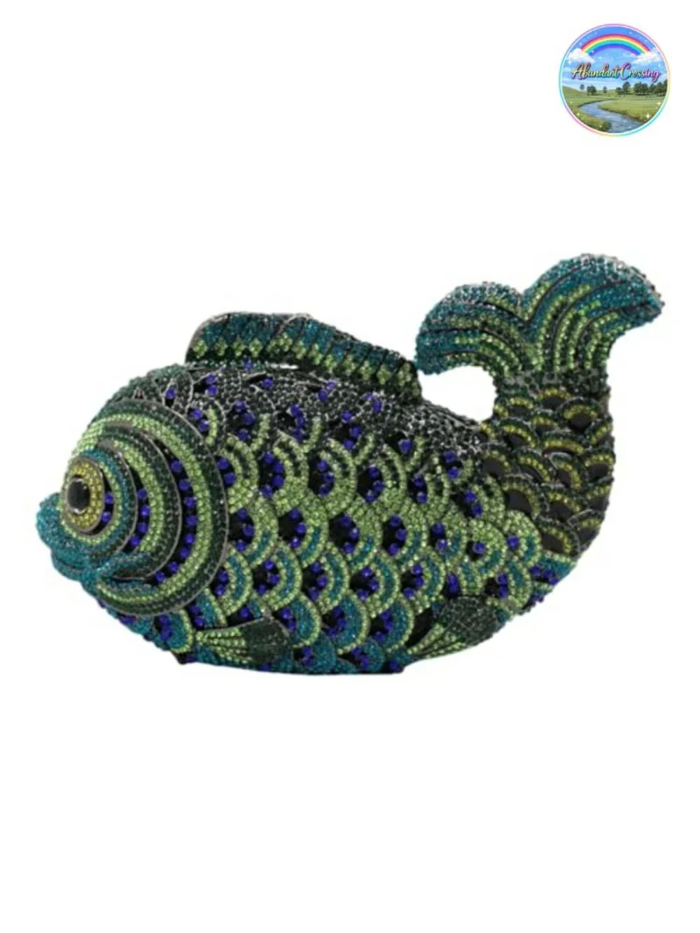 Rhinestone Fish Clutch Evening Bag Women Sparkling Crystals Party Handbag Purse